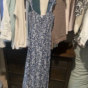 Lush Blue and White Floral Dress
